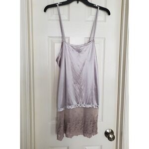 Charlie Paige Camisole Tank Top Silver Grey Lace Trim Extender Layering L/XL
